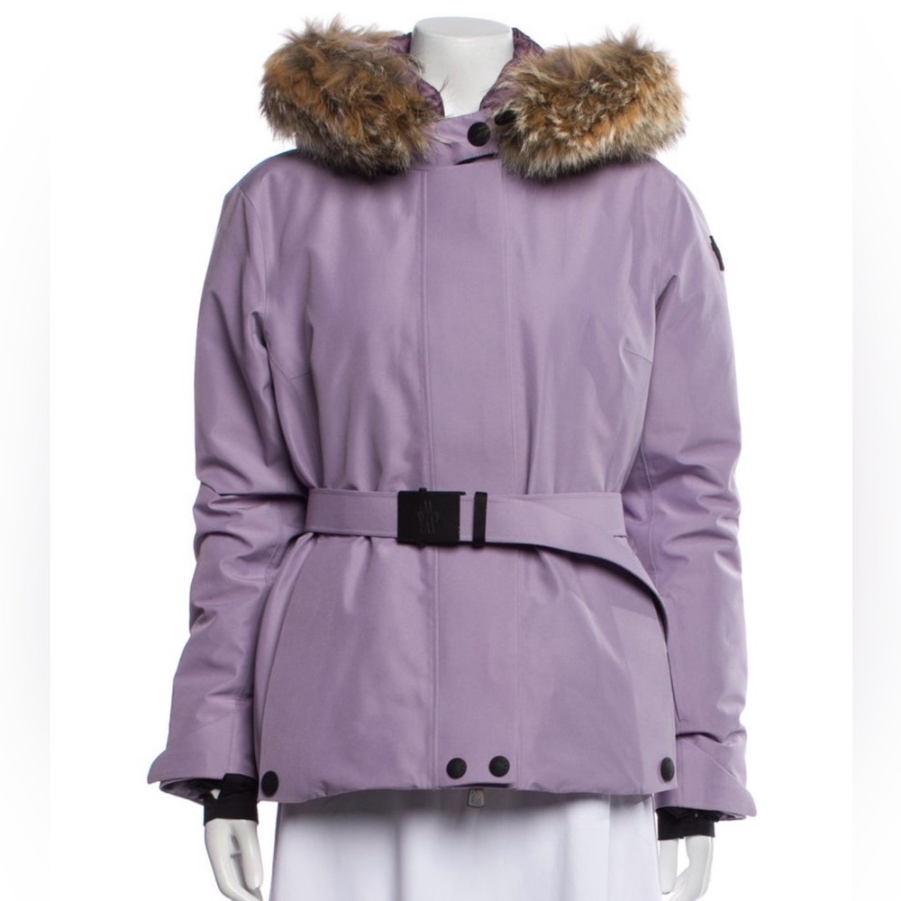 Moncler Grenoble Lavender Ski Jacket with Fur Hood